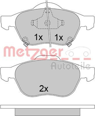 1170587 METZGER Комплект тормозных колодок, дисковый тормоз