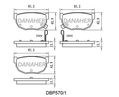 DBP5701 DANAHER Комплект тормозных колодок, дисковый тормоз