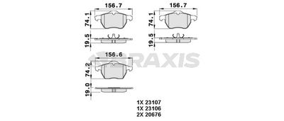 AA0268 BRAXIS Комплект тормозных колодок, дисковый тормоз