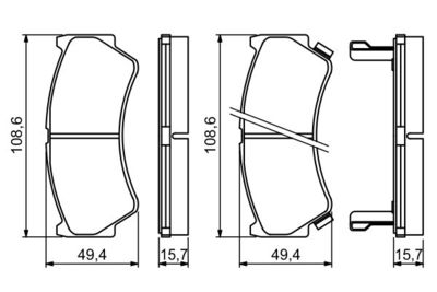 0986494234 BOSCH Комплект тормозных колодок, дисковый тормоз