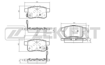 BS1260 ZEKKERT Комплект тормозных колодок, дисковый тормоз