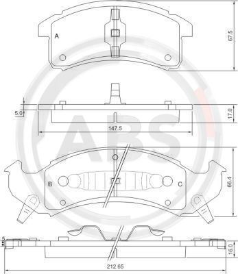 38623 A.B.S. Комплект тормозных колодок, дисковый тормоз