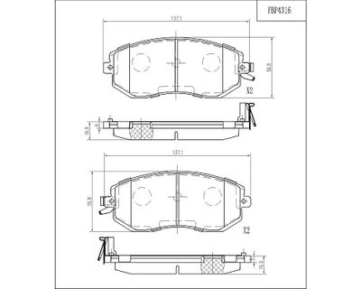 FBP4316 FI.BA Комплект тормозных колодок, дисковый тормоз