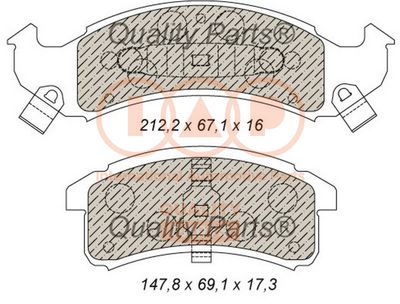 70405011 IAP QUALITY PARTS Комплект тормозных колодок, дисковый тормоз