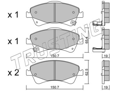 8950 TRUSTING Комплект тормозных колодок, дисковый тормоз