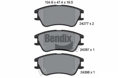 BPD2119 BENDIX Braking Комплект тормозных колодок, дисковый тормоз