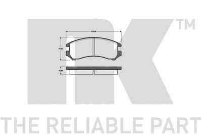 222230 NK Комплект тормозных колодок, дисковый тормоз