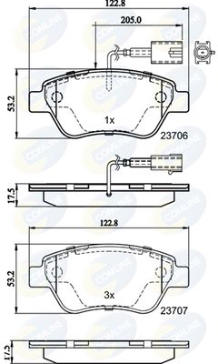 CBP11037 COMLINE Комплект тормозных колодок, дисковый тормоз