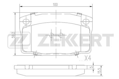 BS2460 ZEKKERT Комплект тормозных колодок, дисковый тормоз