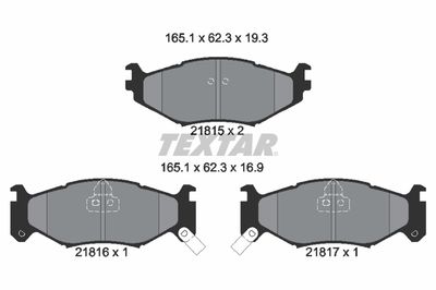 2181501 TEXTAR Комплект тормозных колодок, дисковый тормоз