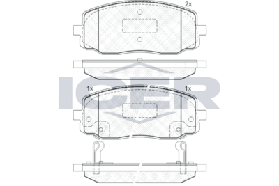 181709 ICER Комплект тормозных колодок, дисковый тормоз