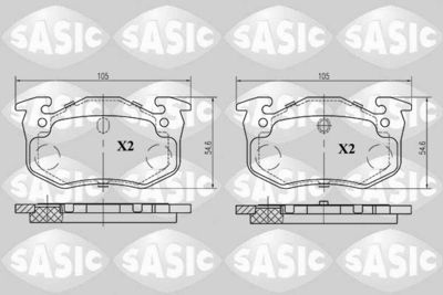 6210011 SASIC Комплект тормозных колодок, дисковый тормоз