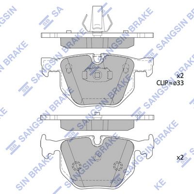 SP2165 Hi-Q Комплект тормозных колодок, дисковый тормоз