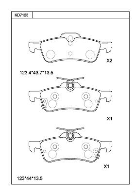 KD7123 ASIMCO Комплект тормозных колодок, дисковый тормоз