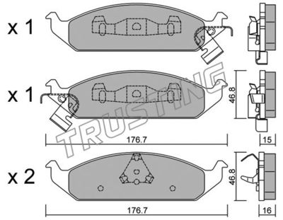 3640 TRUSTING Комплект тормозных колодок, дисковый тормоз