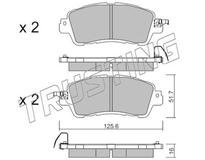 10850 TRUSTING Комплект тормозных колодок, дисковый тормоз