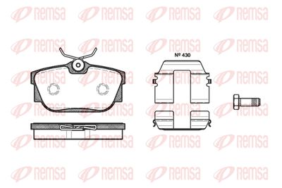 076710 REMSA Комплект тормозных колодок, дисковый тормоз
