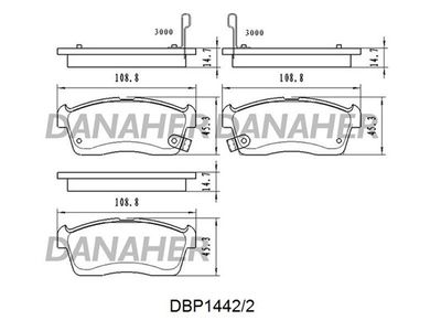 DBP14422 DANAHER Комплект тормозных колодок, дисковый тормоз