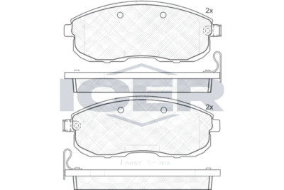 181882 ICER Комплект тормозных колодок, дисковый тормоз