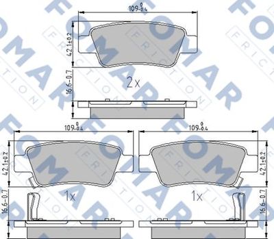 FO874281 FOMAR Friction Комплект тормозных колодок, дисковый тормоз