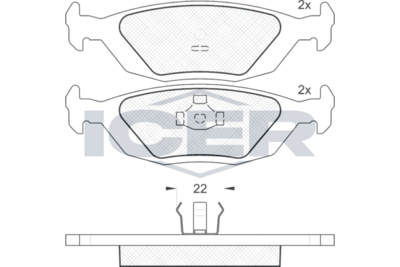 180778 ICER Комплект тормозных колодок, дисковый тормоз