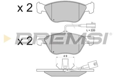 BP2838 BREMSI Комплект тормозных колодок, дисковый тормоз