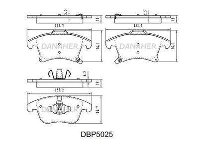 DBP5025 DANAHER Комплект тормозных колодок, дисковый тормоз