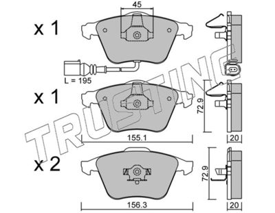 5652 TRUSTING Комплект тормозных колодок, дисковый тормоз