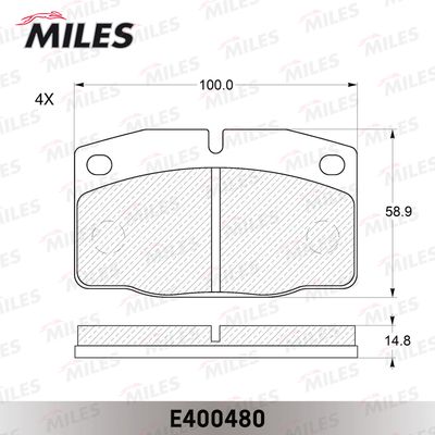 E400480 MILES Комплект тормозных колодок, дисковый тормоз