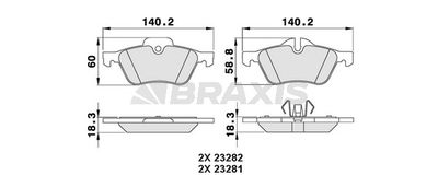 AA0069 BRAXIS Комплект тормозных колодок, дисковый тормоз