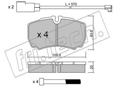 6202W fri.tech. Комплект тормозных колодок, дисковый тормоз