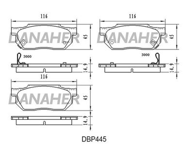 DBP445 DANAHER Комплект тормозных колодок, дисковый тормоз