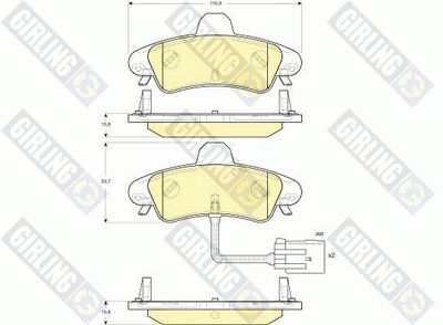6115813 GIRLING Комплект тормозных колодок, дисковый тормоз