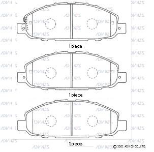 SN900P ADVICS Комплект тормозных колодок, дисковый тормоз