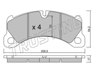 9720 TRUSTING Комплект тормозных колодок, дисковый тормоз