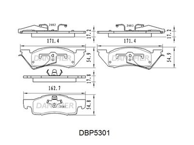 DBP5301 DANAHER Комплект тормозных колодок, дисковый тормоз