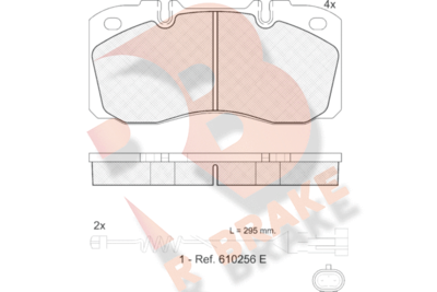 RB1161117 R BRAKE Комплект тормозных колодок, дисковый тормоз