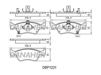 DBP1231 DANAHER Комплект тормозных колодок, дисковый тормоз