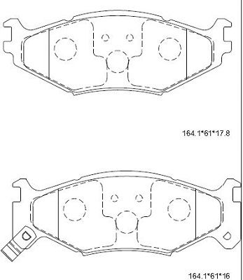 KD6301 ASIMCO Комплект тормозных колодок, дисковый тормоз