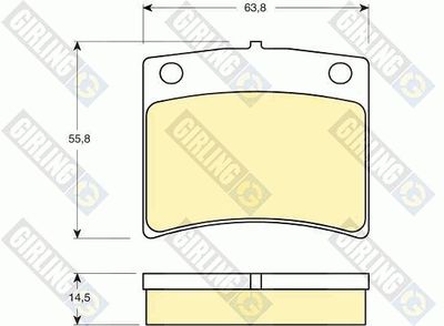 6110119 GIRLING Комплект тормозных колодок, дисковый тормоз