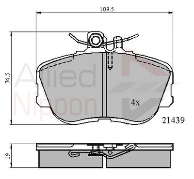 ADB0503 COMLINE Комплект тормозных колодок, дисковый тормоз