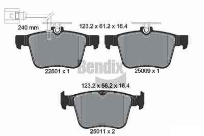 BPD1899 BENDIX Braking Комплект тормозных колодок, дисковый тормоз