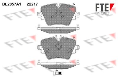 BL2857A1 FTE Комплект тормозных колодок, дисковый тормоз