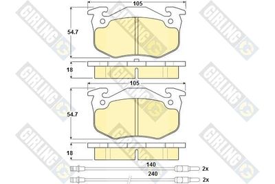6103133 GIRLING Комплект тормозных колодок, дисковый тормоз