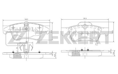 BS1145 ZEKKERT Комплект тормозных колодок, дисковый тормоз