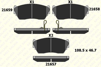 2165716505 KALE Комплект тормозных колодок, дисковый тормоз