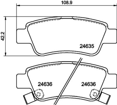 8DB355030351 HELLA Комплект тормозных колодок, дисковый тормоз