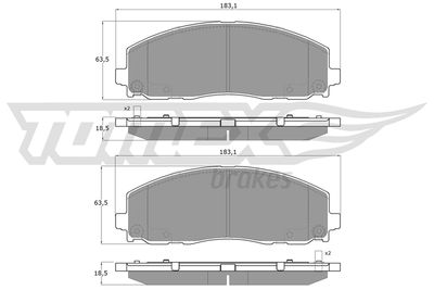 TX1919 TOMEX Brakes Комплект тормозных колодок, дисковый тормоз