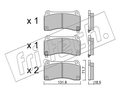 11570 fri.tech. Комплект тормозных колодок, дисковый тормоз