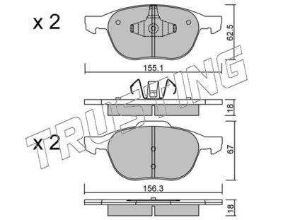 5500 TRUSTING Комплект тормозных колодок, дисковый тормоз